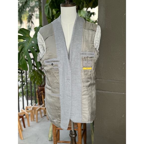 Canali Made in Italy Men’s 38L Kei 100% Pure Silk Gray Sport Coat Blazer Soft - Picture 4 of 10